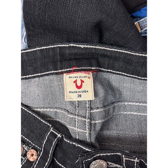 Vintage True Religion Jeans 28 Womens Y2K Low Rise Flap Pocket Dark Embroidered - Picture 6 of 8